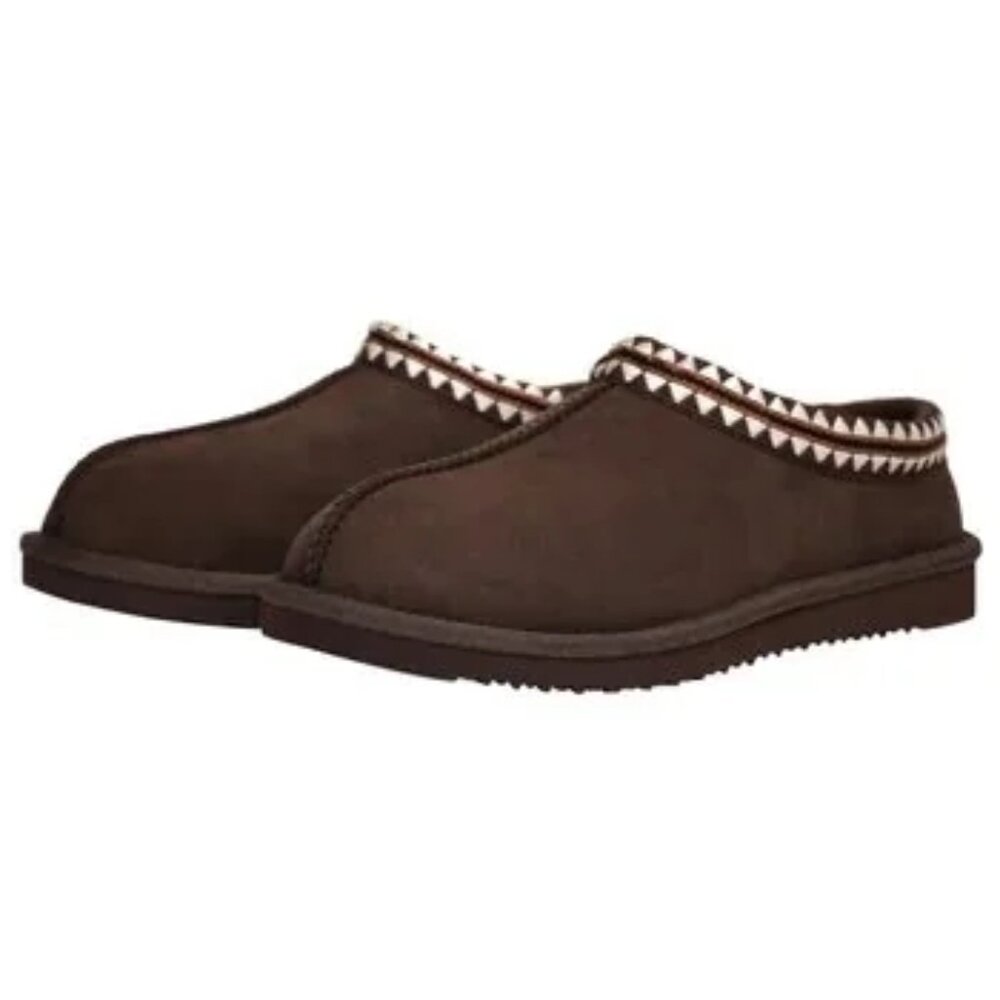 Unisex Dark Brown Chocolate Shearling Slippers